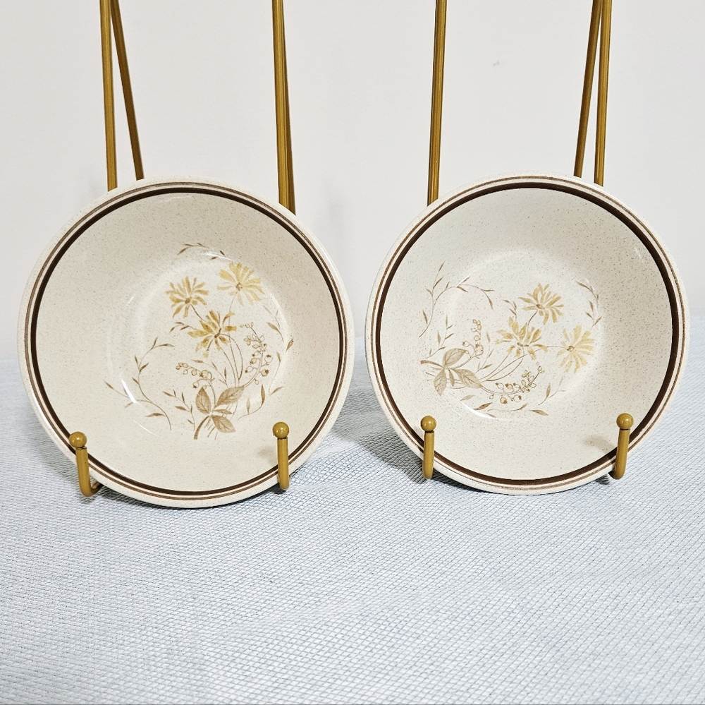 VTG Royal Doulton Sandsprite 2 Bowls Lambethware‎ England Discd. Cream 6" 1970s